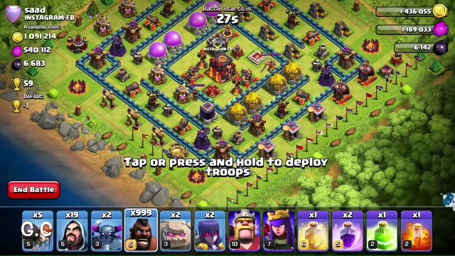 Clash Of Clans - 999 Hogs Riders Raid! [Max]