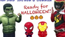Ready for Halloween | The HULK and RED POWER RANGER | Spiderman Iron Man | Liam and Taylor's Corner