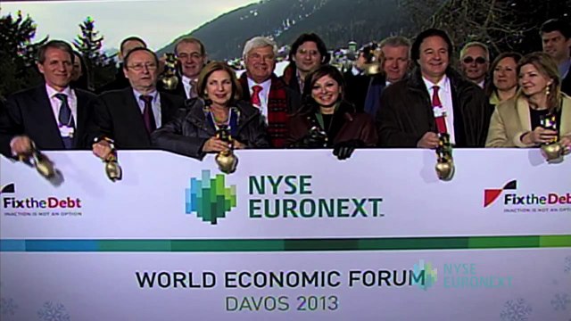NYSE Opening Bell At 2013 World Economic Forum in Davos