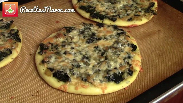 Pizza aux Épinards & Fromage - Spinach & Cheese Pizza - بيتزا بالسبانخ