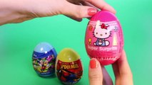 SURPRISE EGGS PEPPA PIG SPIDER-MAN MICKEY MOUSE FROZEN BARBIE HELLO KITTY PLAY DOH EGGS TOYS Part 6