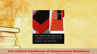PDF  The Oxford Handbook of Employment Relations Download Full Ebook
