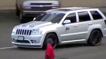 DRAG RACE Jeep Grand Cherokee SRT8 vs Corvette -hot asphalt 2014