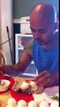 Cambodian man eats chicken fetus