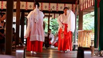 Traditional dance at a Japanese shrine