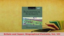 PDF  Britain and Japan Biographical Portraits Vol VII Read Online