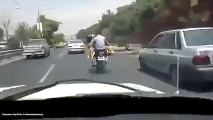 On a motorcycle driven rams.