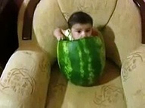 Baby Eating Watermelon Cute Baby Eats A Melon Funny Baby Video