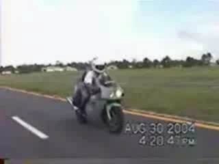 Girl Falls off Motorcycle