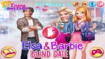 Elsa and Barbie Blind Date - Disney Frozen Princess Elsa and Barbie Makeup and Dress Up Ga