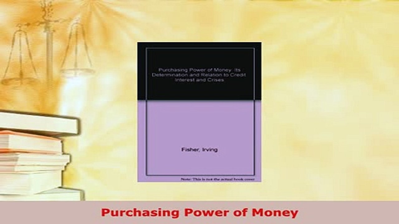 PDF  Purchasing Power of Money Download Online