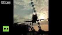 India: Plane falls to earth after crane collapses At Hyderabad 11 April 2016