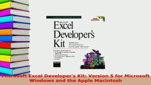 PDF  Microsoft Excel Developers Kit Version 5 for Microsoft Windows and the Apple Macintosh  EBook