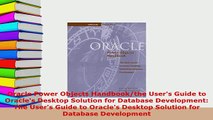 PDF  Oracle Power Objects Handbookthe Users Guide to Oracles Desktop Solution for Database  EBook