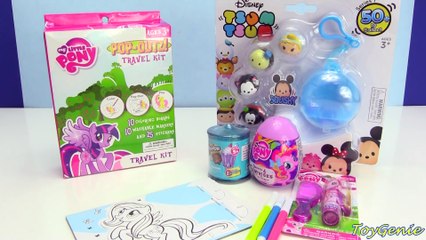 My Little Pony Pop Outz Fluttershy Coloring with Tsum Tsums and Shopkins Surprises