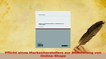 Read  Pflicht eines Markenherstellers zur Belieferung von OnlineShops Ebook Free