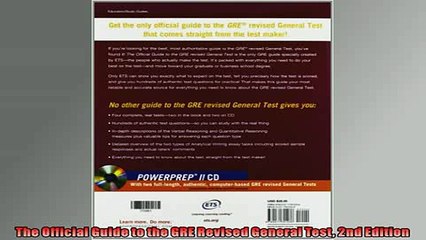 Free PDF Downlaod  The Official Guide to the GRE Revised General Test 2nd Edition READ ONLINE