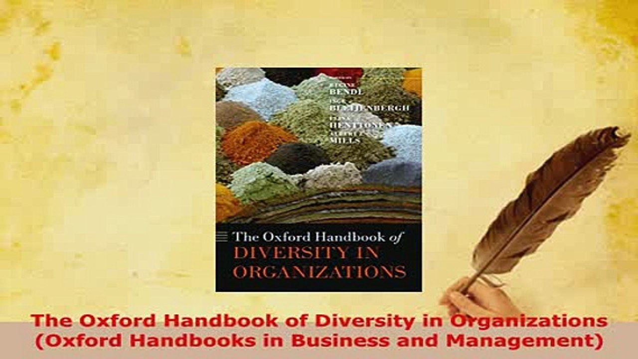 Download  The Oxford Handbook of Diversity in Organizations Oxford Handbooks in Business and Free Books
