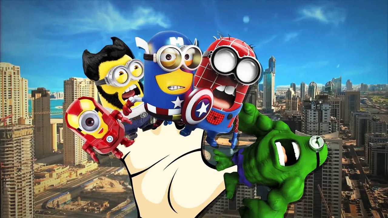 Minions Spiderman Cartoons Finger Family Children Nursery Rhymes   Minions Hulk Finger Family Rhymes