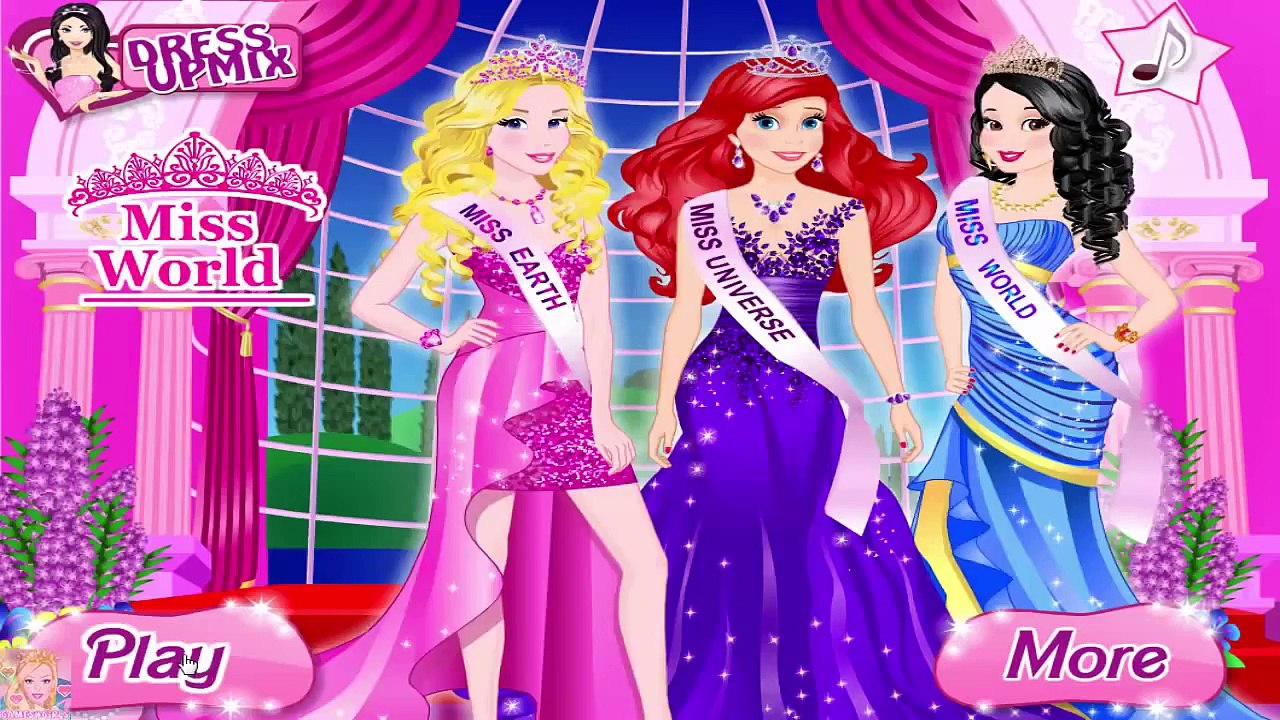 Disney Princess Dress Up Games - Ariel Aurora and Snow White Miss World