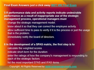 UOP MGT 498 Final Exam Question Answers
