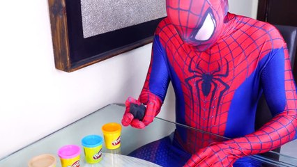 Frozen Elsa VS Spiderman - Play Doh Challenge - Superhero in real life Movie (1080p)