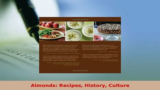 Download Almonds Recipes History Culture Read Online