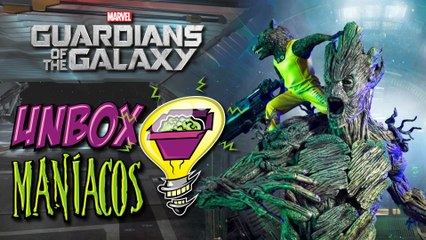 Unbox Maníacos - Estátua Groot e Rocket Raccoon Iron Studios Sideshow