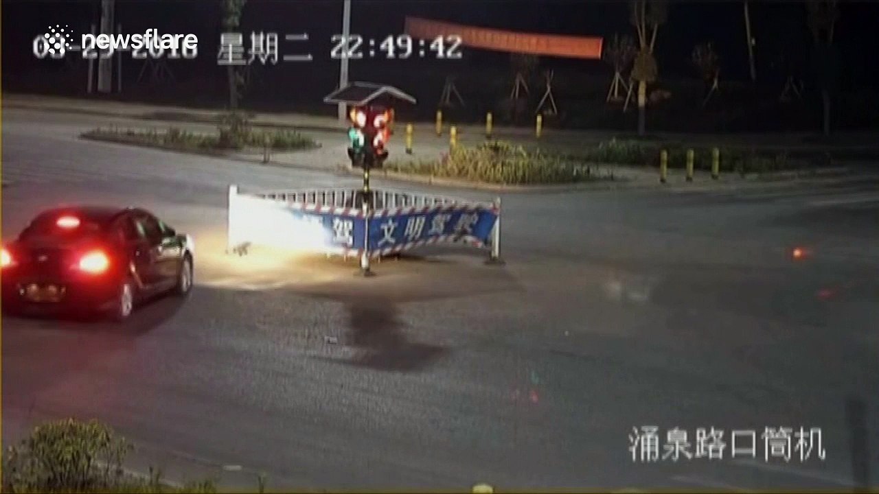 Man crashes car into traffic lights six times after row with ex-wife