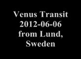Venus Transit June 6:th, 2012 from Lund, Sweden, Time Lapse