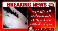 Gilgit: Diamir, Ghzar, Chilas Major afacted to rain, snow and earthquake, Governor Gilgit-Baltistan