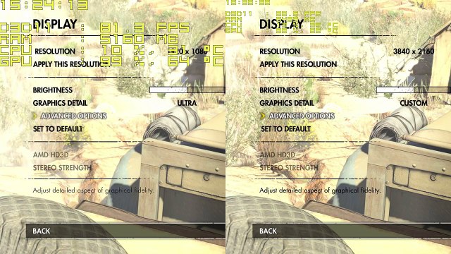 Sniper Elite 3 Maxed (1080P VS 4k) Fps Test [ GTX 980 TI, i7 4790k ]