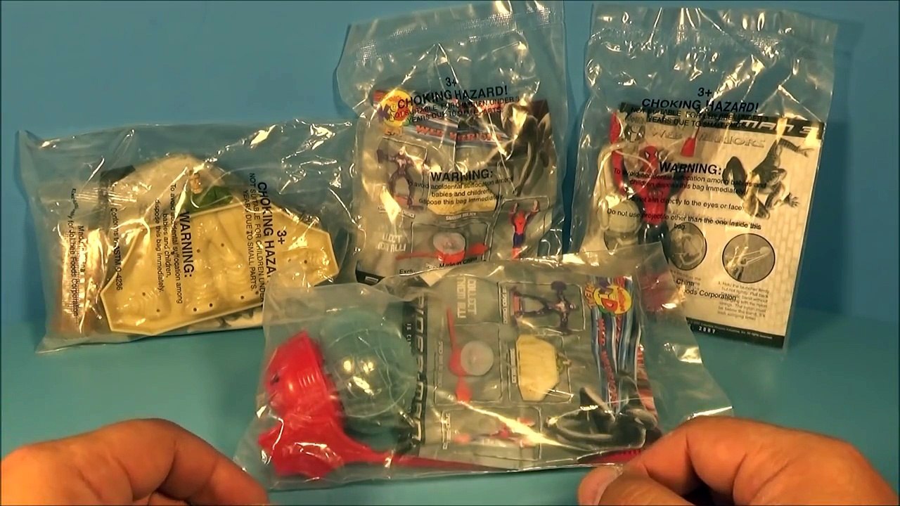 2007 SPIDER-MAN 3 SET OF 4 JOLLIBEE KIDS MEAL MOVIE TOYS VIDEO REVIEW
