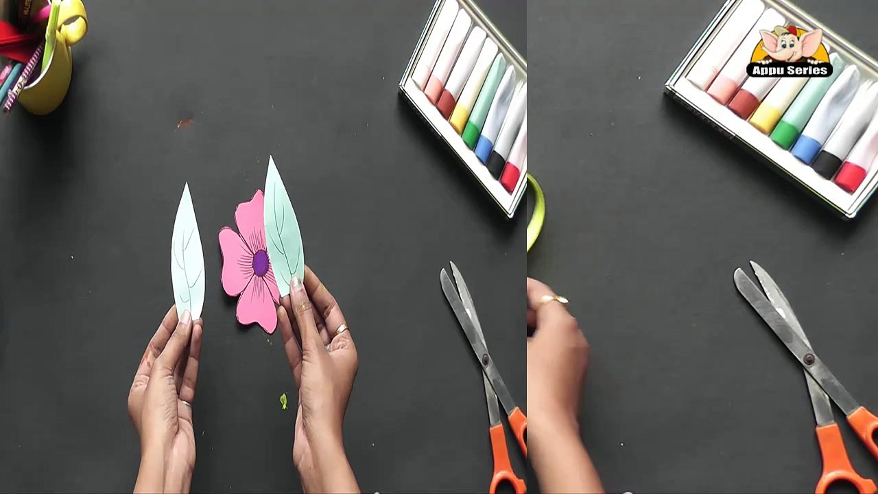How to make a Flower Basket - Arts & Crafts in Hindi
