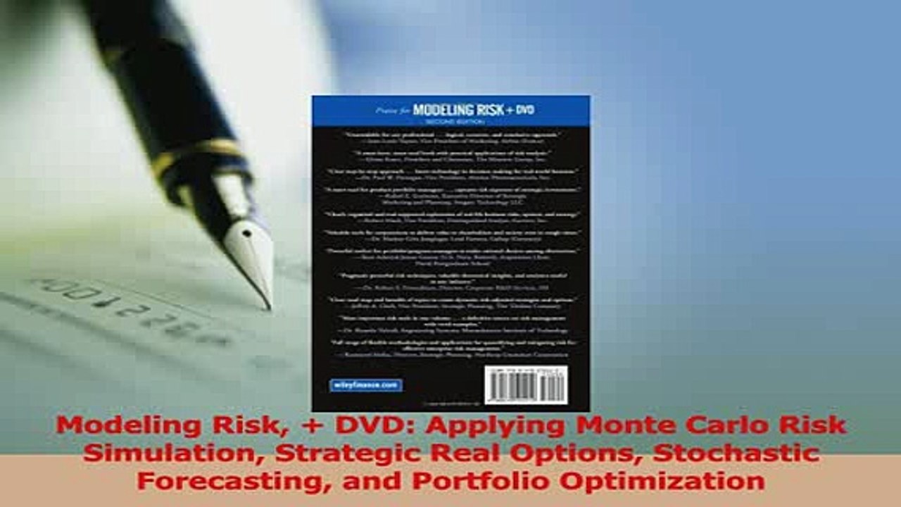 Download  Modeling Risk  DVD Applying Monte Carlo Risk Simulation Strategic Real Options PDF Free