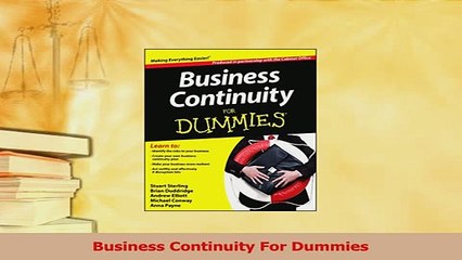 Read  Business Continuity For Dummies PDF Free