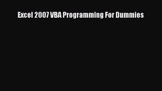 Read Excel 2007 VBA Programming For Dummies PDF Online