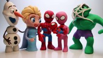 Spiderman & Pink Spidergirl Pregnant Triplets Stop Motion Play Doh Superheroes Fun in Real Life