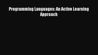 Read Programming Languages: An Active Learning Approach Ebook Free