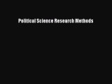 PDF Political Science Research Methods  EBook