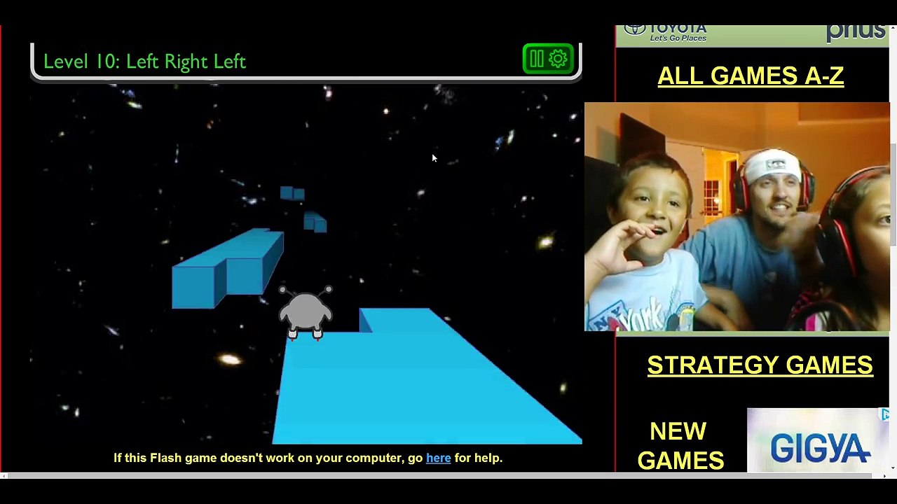 Lets Play RUN 2: SKATE Level 10 - 17 w/ The Skylander Girl, Boy and Dad (Cool Math Games Face Cam)