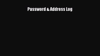 Download Password & Address Log PDF Free