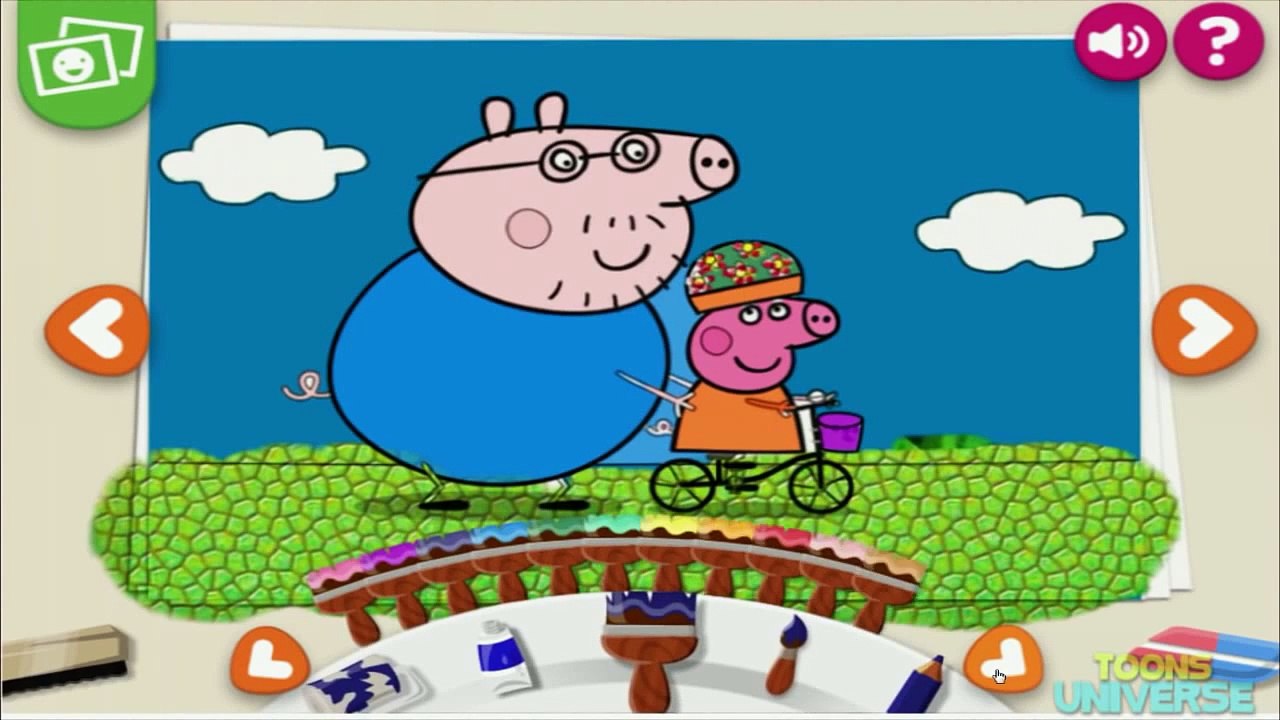 Peppa Pig Bike Riding with Daddy Pig Nick Jr Coloring Book Creativity for Children HD