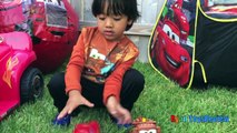 Disney Cars Toys GIANT EGG SURPRISE OPENING Lightning McQueen Tow Mater Power Wheels kids Video