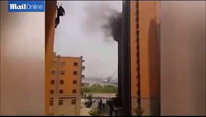 Firemen Are Thrown From Burning Building