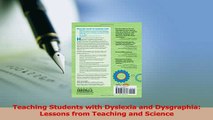 Download  Teaching Students with Dyslexia and Dysgraphia Lessons from Teaching and Science PDF Free