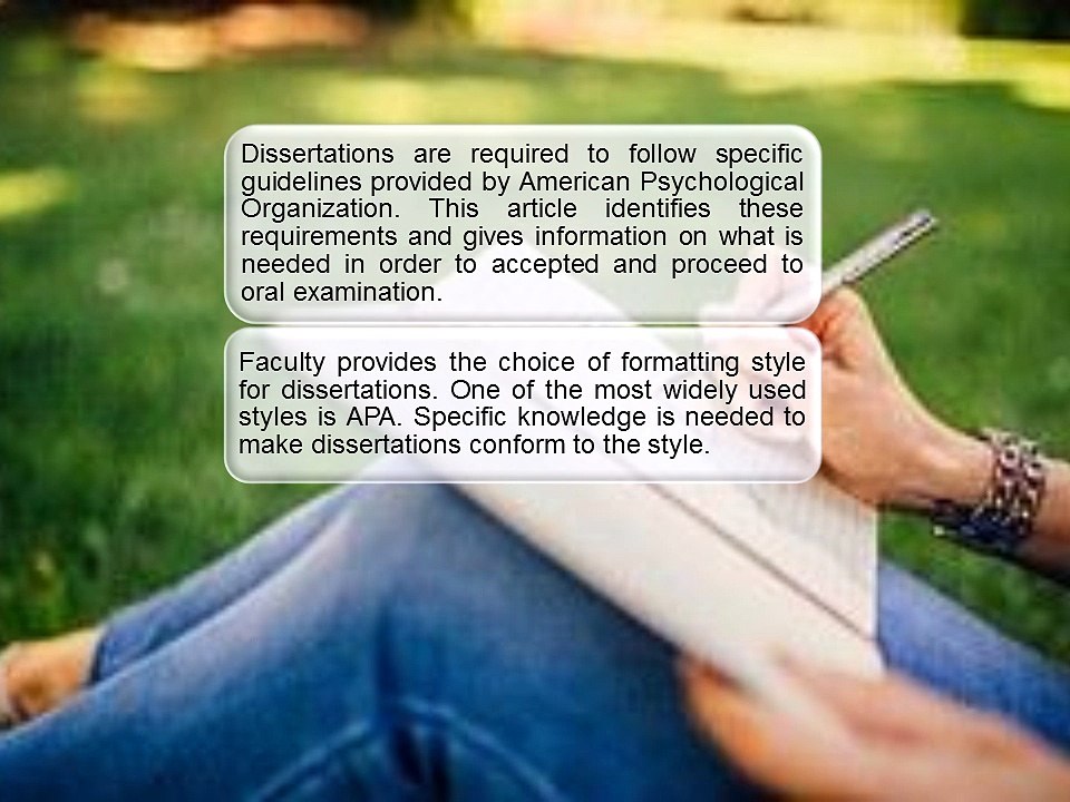 APA Formatting Guidelines for Dissertation