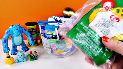 NEW Giant Monsters Sulley Surprise Egg | Play Doh Hot Wheels Shopkins Smurfs MLP Spongebob LEGO