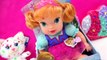 Babysitting Disney Frozen Princess Anna & Baby Alive Doll who Poops Wets Diaper - Toy Play Video