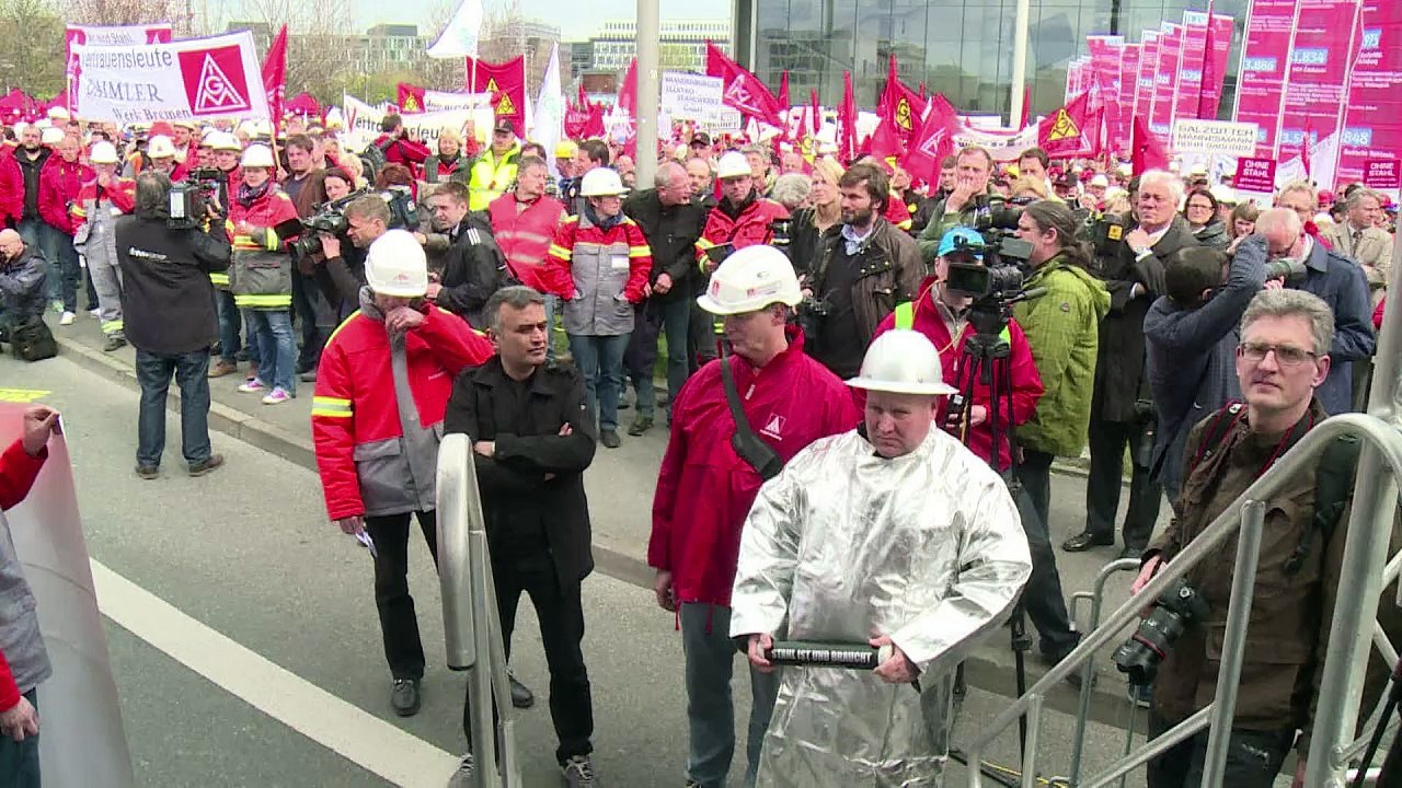 Stahlarbeiter kämpfen für die Zukunft ihrer Branche